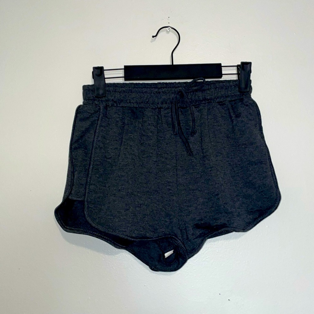 High Rise Grey/Black Short Shorts